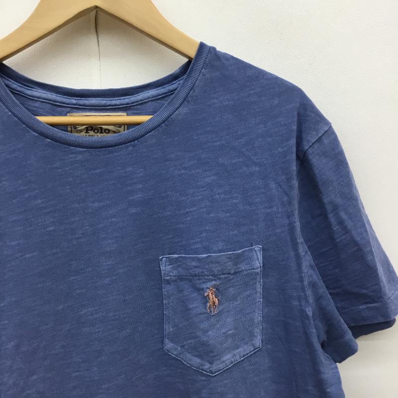 ポロラルフローレン POLO RALPH LAUREN Tシャツ 半袖 L ロゴ、文字 青 / ブルー / メンズ USED 古着 中古 10065662