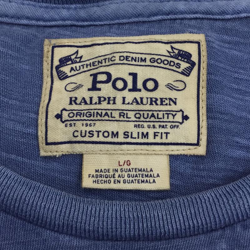 ポロラルフローレン POLO RALPH LAUREN Tシャツ 半袖 L ロゴ、文字 青 / ブルー / メンズ USED 古着 中古 10065662