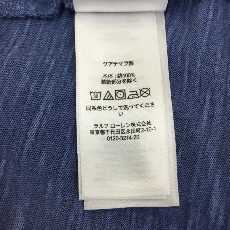 ポロラルフローレン POLO RALPH LAUREN Tシャツ 半袖 L ロゴ、文字 青 / ブルー / メンズ USED 古着 中古 10065662