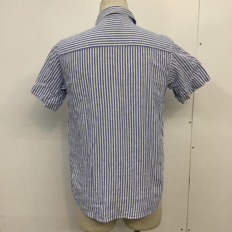 アーバンリサーチ URBAN RESEARCH シャツ、ブラウス 半袖 WH65-13M024 綿麻 38 38 ストライプ 白 / ホワイト / X 青 / ブルー / メンズ USED 古着 中古 10065664