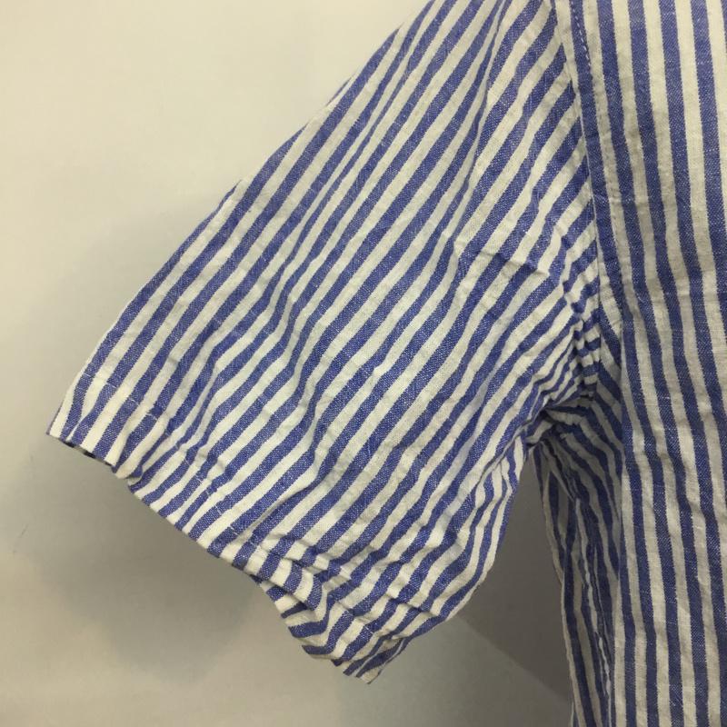 アーバンリサーチ URBAN RESEARCH シャツ、ブラウス 半袖 WH65-13M024 綿麻 38 38 ストライプ 白 / ホワイト / X 青 / ブルー / メンズ USED 古着 中古 10065664