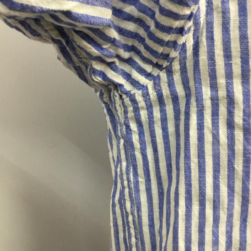 アーバンリサーチ URBAN RESEARCH シャツ、ブラウス 半袖 WH65-13M024 綿麻 38 38 ストライプ 白 / ホワイト / X 青 / ブルー / メンズ USED 古着 中古 10065664