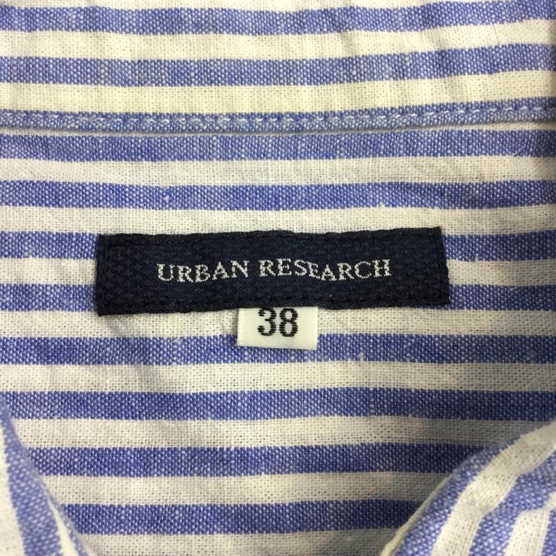 アーバンリサーチ URBAN RESEARCH シャツ、ブラウス 半袖 WH65-13M024 綿麻 38 38 ストライプ 白 / ホワイト / X 青 / ブルー / メンズ USED 古着 中古 10065664