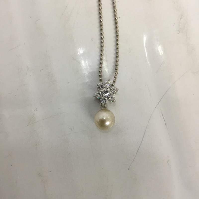 クロスフォーニューヨーク CROSSFORNEWYORK アクセサリー ネックレス、ペンダント Flower Pearl SV925 タグ付き 無地 銀 / シルバー / レディース USED 古着 中古 10065716