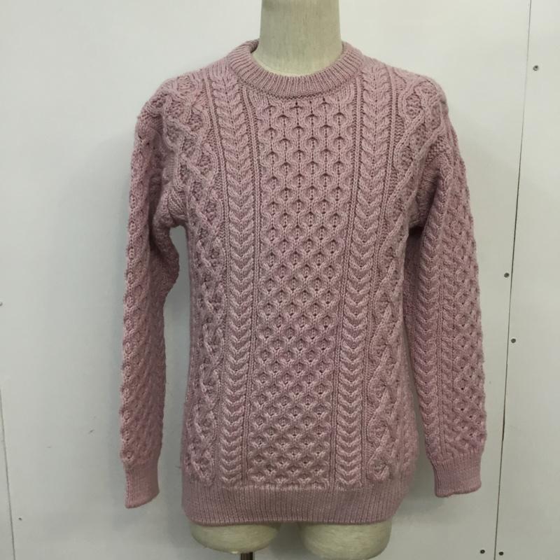 アランセーターマーケット ARAN SWEATER MARKET ニット、セーター 長袖 フィッシャーマン ウール M 無地 桃 / ピンク / メンズ USED 古着 中古 10065780
