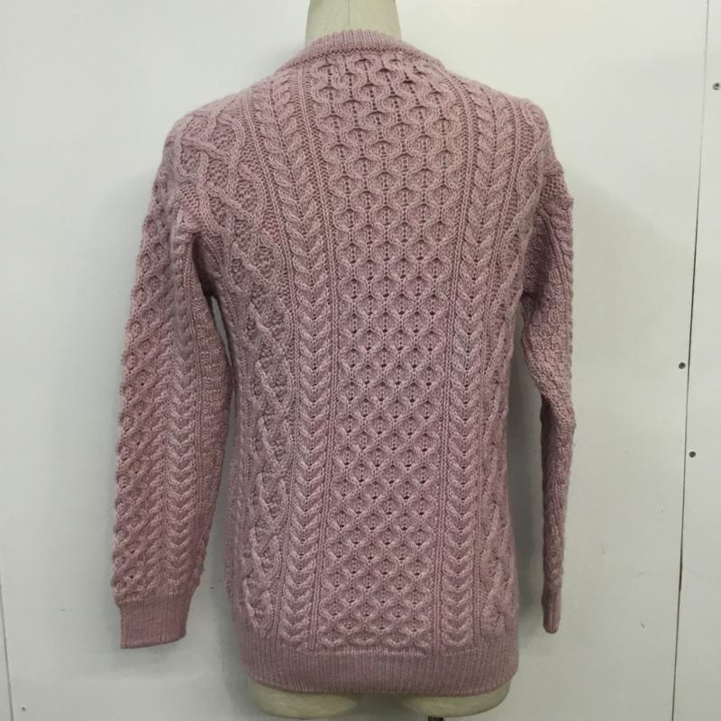 アランセーターマーケット ARAN SWEATER MARKET ニット、セーター 長袖 フィッシャーマン ウール M 無地 桃 / ピンク / メンズ USED 古着 中古 10065780