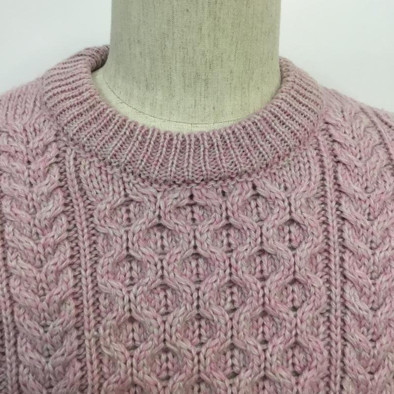 アランセーターマーケット ARAN SWEATER MARKET ニット、セーター 長袖 フィッシャーマン ウール M 無地 桃 / ピンク / メンズ USED 古着 中古 10065780