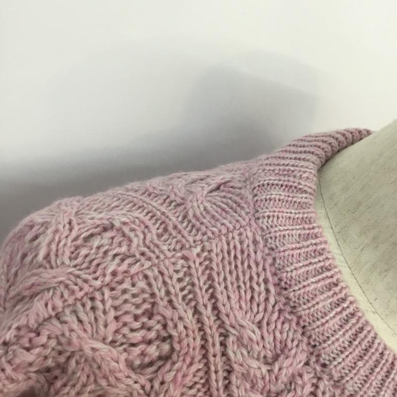アランセーターマーケット ARAN SWEATER MARKET ニット、セーター 長袖 フィッシャーマン ウール M 無地 桃 / ピンク / メンズ USED 古着 中古 10065780