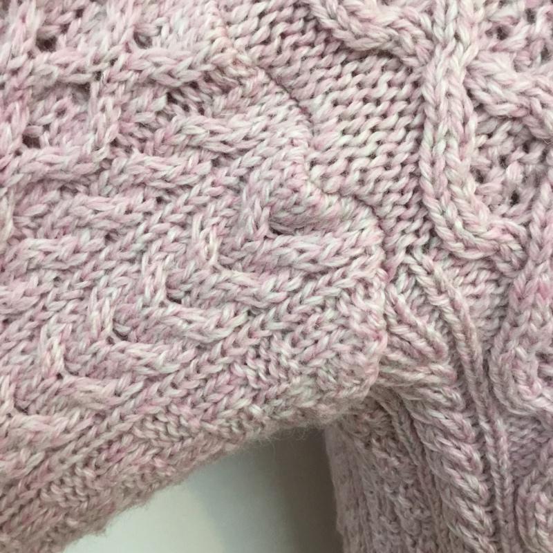 アランセーターマーケット ARAN SWEATER MARKET ニット、セーター 長袖 フィッシャーマン ウール M 無地 桃 / ピンク / メンズ USED 古着 中古 10065780