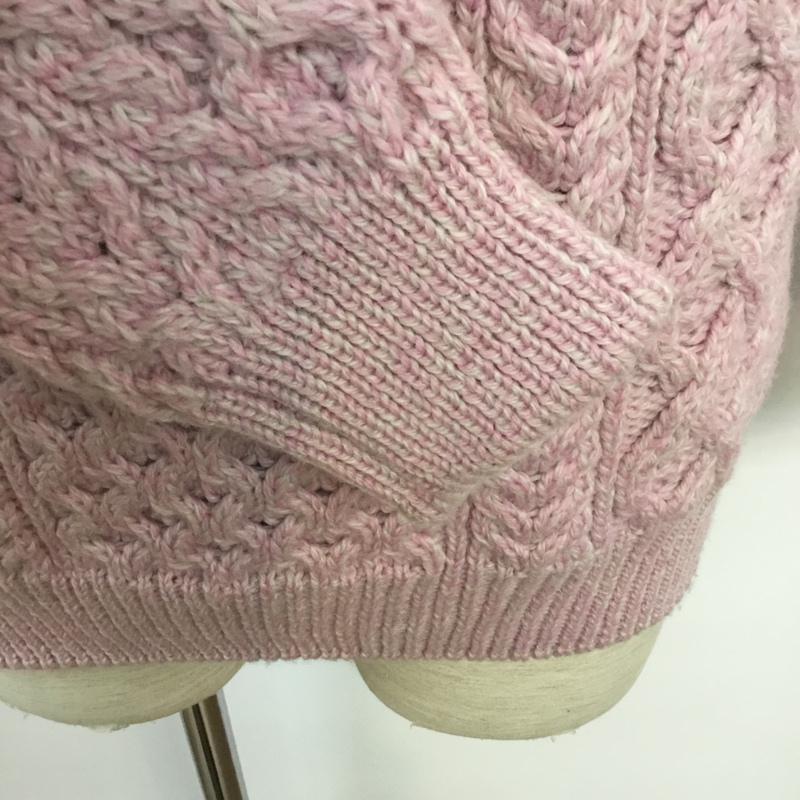 アランセーターマーケット ARAN SWEATER MARKET ニット、セーター 長袖 フィッシャーマン ウール M 無地 桃 / ピンク / メンズ USED 古着 中古 10065780