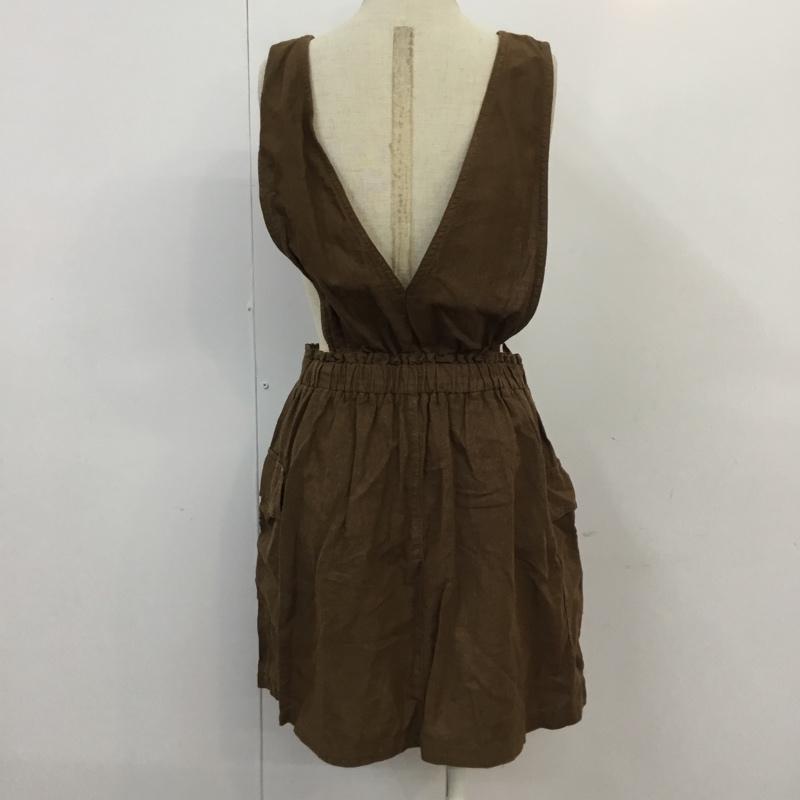 ザラ ZARA ジャンパースカート ジャンパースカート L 無地 茶 / ブラウン / レディース USED 古着 中古 10065783