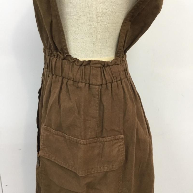 ザラ ZARA ジャンパースカート ジャンパースカート L 無地 茶 / ブラウン / レディース USED 古着 中古 10065783