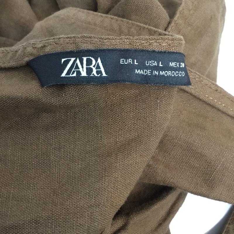 ザラ ZARA ジャンパースカート ジャンパースカート L 無地 茶 / ブラウン / レディース USED 古着 中古 10065783
