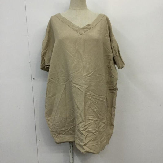 マウジー MOUSSY カットソー 半袖 0109AA30-6640 FREE 無地 ベージュ / ベージュ /  レディース USED 古着 中古 10065835