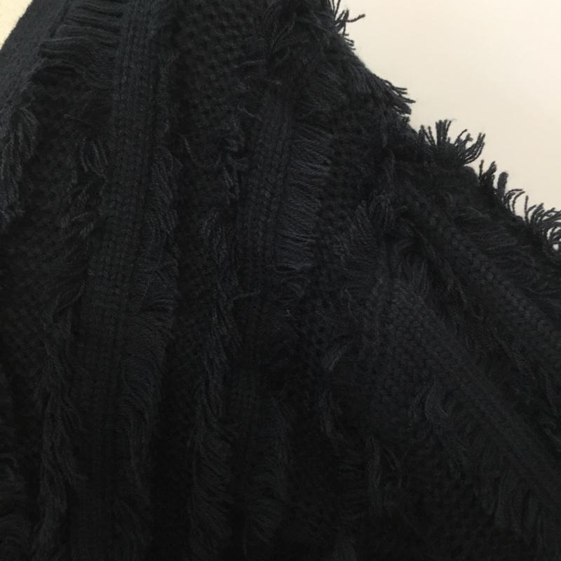 シンプリシテェ Simplicite カーディガン 長袖 18-080-700-2040 フリンジニット 無地 紺 / ネイビー / レディース USED 古着 中古 10065867