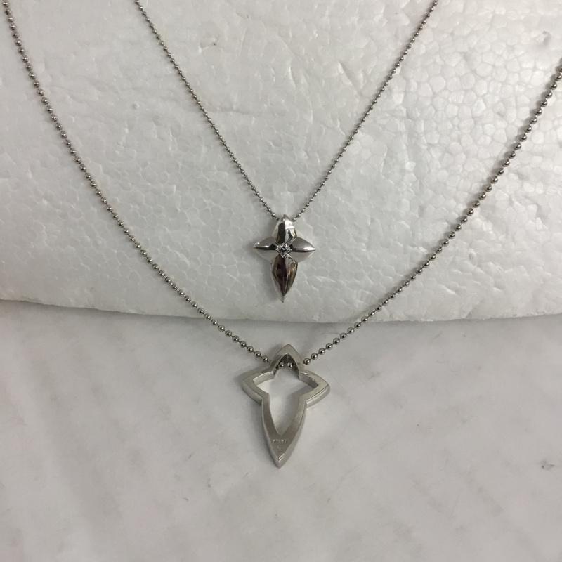 クロスフォーニューヨーク CROSSFORNEWYORK アクセサリー ネックレス、ペンダント White Lovers-5 NPN226 SV925 ペアネックレス 銀 / シルバー / レディース USED 古着 中古 10066110