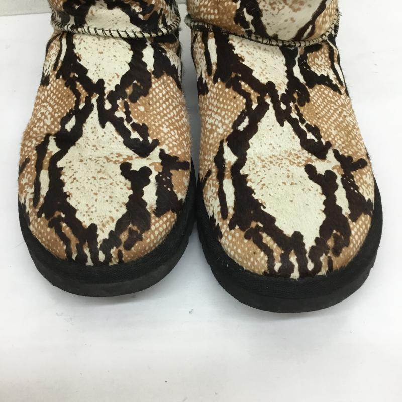 アグ UGG ブーツ 一般 Classic Short Reptile Calf Hair クラシックショート レプタイル カーフヘアー パイソン 23.0cm アニマル柄 黒 / ブラック / X 白 / ホワイト / X 茶 / ブラウン / レディース USED 古着 中古 10066143