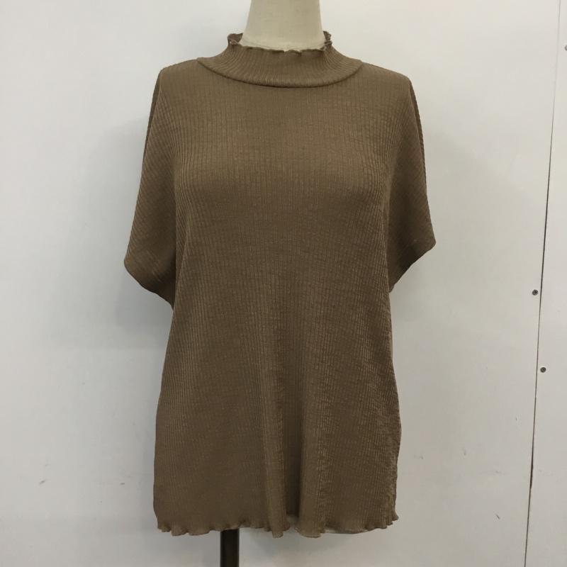 ザラ ZARA カットソー 半袖 M 無地 茶 / ブラウン / レディース USED 古着 中古 10066241
