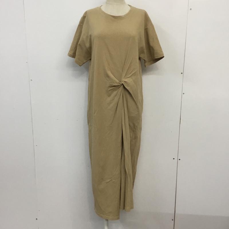 メルロー merlot ワンピース ロングスカート Tシャツワンピ 無地 ベージュ / ベージュ / レディース USED 古着 中古 10066244