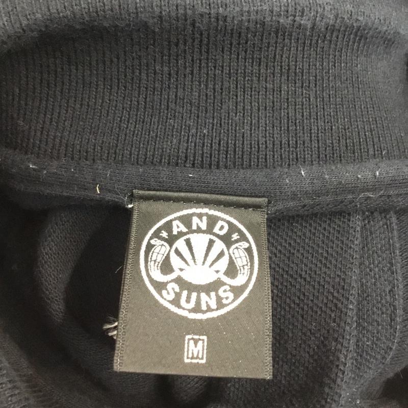 アンドサンズ ANDSUNS ポロシャツ 半袖 M 無地 黒 / ブラック / メンズ USED 古着 中古 10066246