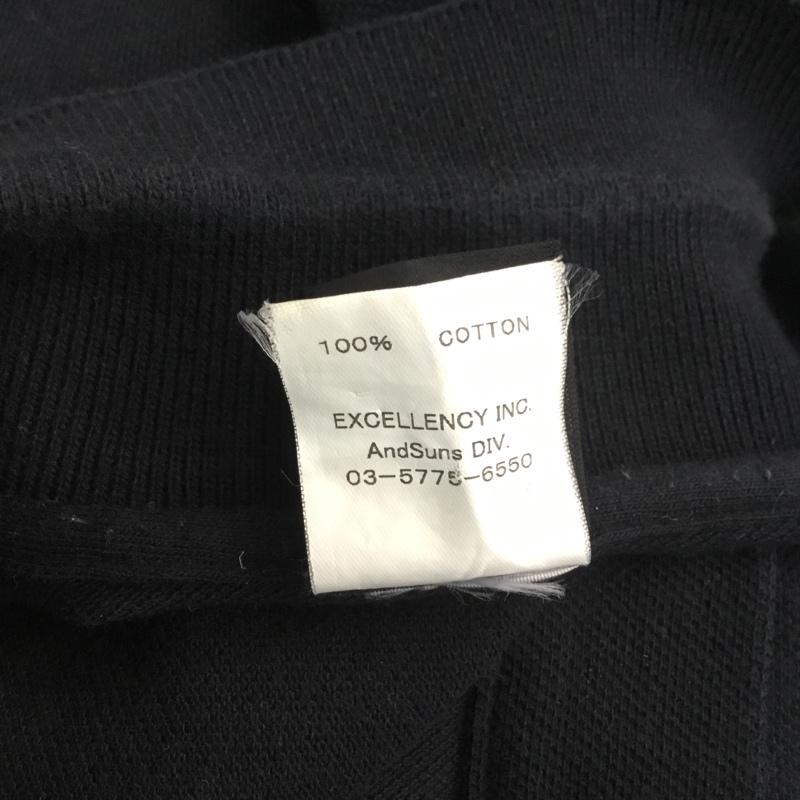 アンドサンズ ANDSUNS ポロシャツ 半袖 M 無地 黒 / ブラック / メンズ USED 古着 中古 10066246