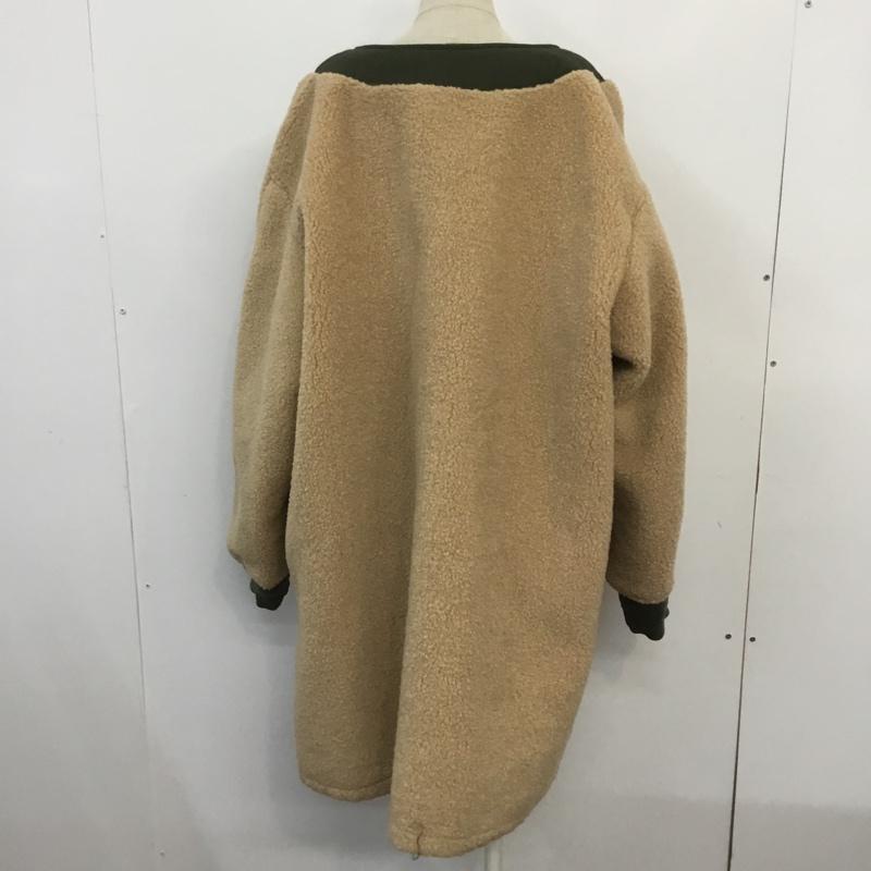 ジーナシス JEANASIS コート コート一般 JS071101TS ミリタリー リバーシブル ボア ノーカラー FREE 無地 カーキ / カーキ / X ベージュ / ベージュ / レディース USED 古着 中古 10066447