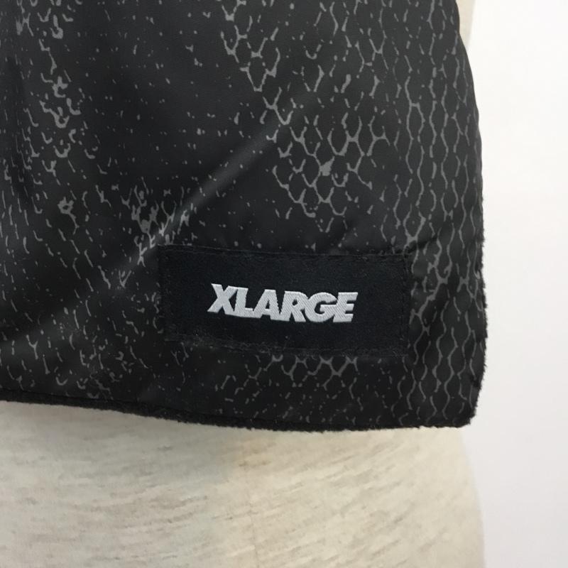 エクストララージ XLARGE マフラー マフラー 101204054004 TWO TONE MUFFLER ナイロン フリース ヘビ柄 黒 / ブラック / X ダークグレー / ダークグレー / メンズ USED 古着 中古 10066557