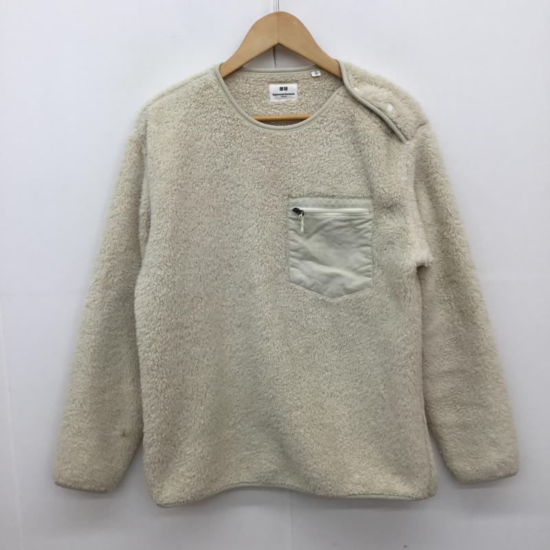 ユニクロ UNIQLO カットソー 長袖 Engineered Garments エンジニアードガーメンツ フリースプルオーバー S 白 / ホワイト / メンズ USED 古着 中古 10066646