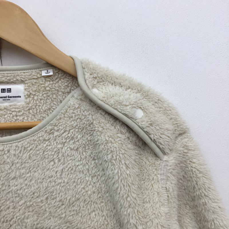 ユニクロ UNIQLO カットソー 長袖 Engineered Garments エンジニアードガーメンツ フリースプルオーバー S 白 / ホワイト / メンズ USED 古着 中古 10066646