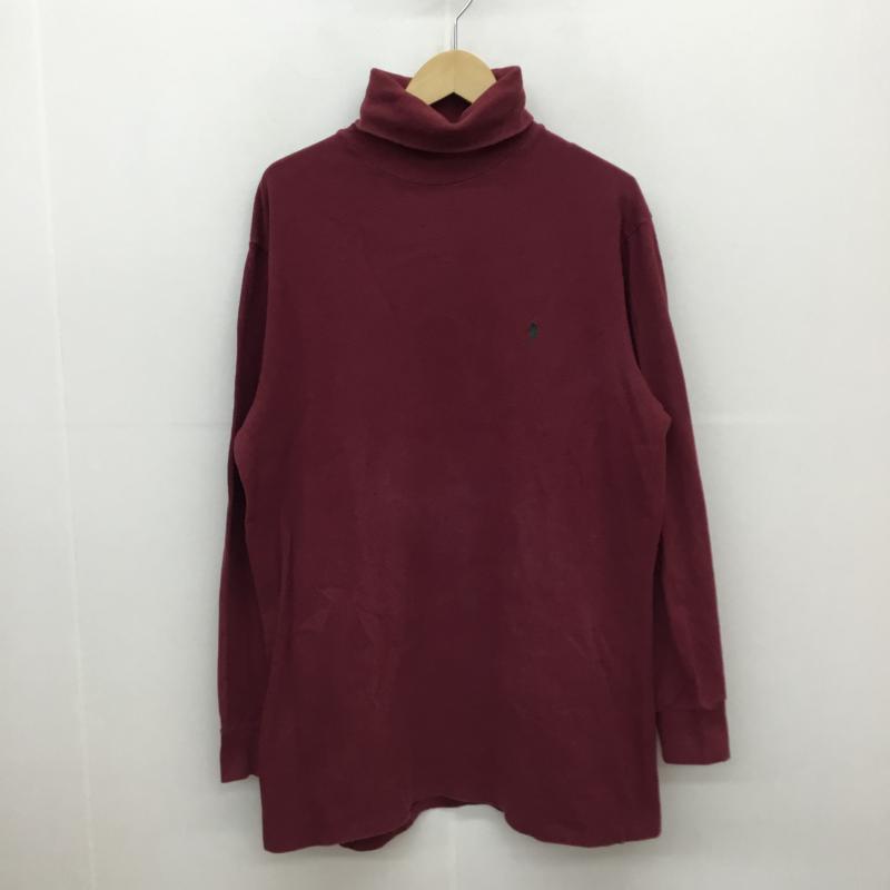 ポロバイラルフローレン Polo by RALPH LAUREN カットソー 長袖 タートルネックカットソー M ロゴ、文字 えんじ / ワインレッド / メンズ USED 古着 中古 10066689