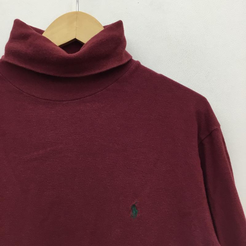 ポロバイラルフローレン Polo by RALPH LAUREN カットソー 長袖 タートルネックカットソー M ロゴ、文字 えんじ / ワインレッド / メンズ USED 古着 中古 10066689