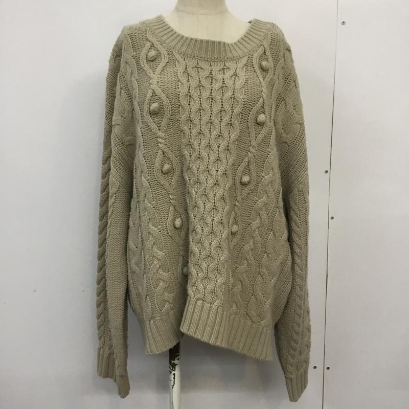 ローリーズファーム LOWRYS FARM ニット、セーター 長袖 M 無地 ベージュ / ベージュ / レディース USED 古着 中古 10066739