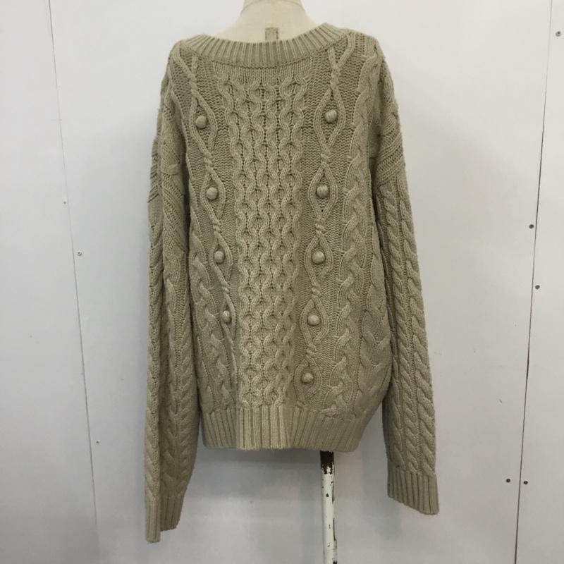 ローリーズファーム LOWRYS FARM ニット、セーター 長袖 M 無地 ベージュ / ベージュ / レディース USED 古着 中古 10066739