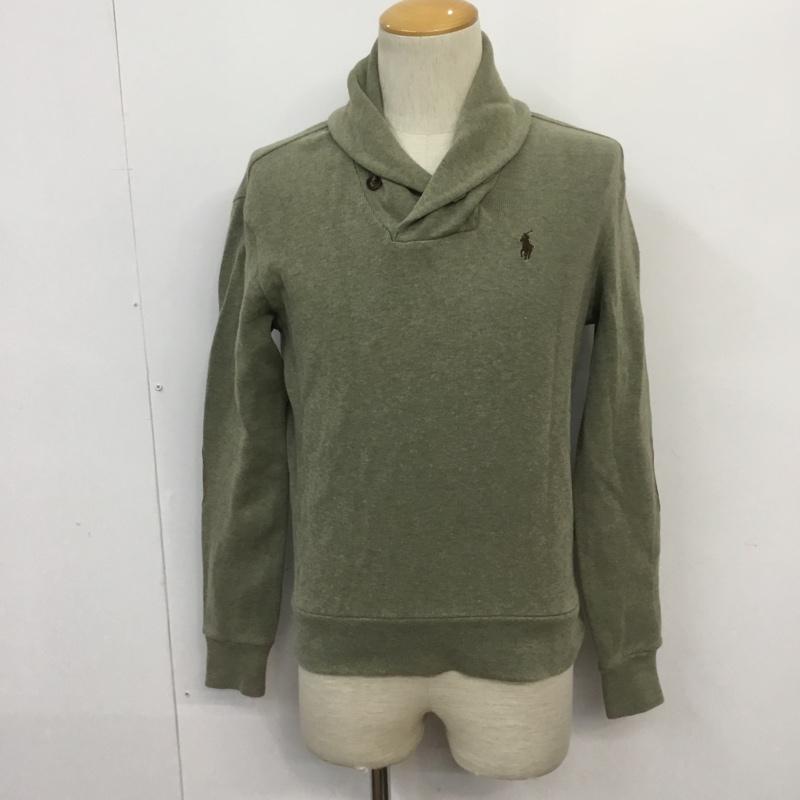 ポロラルフローレン POLO RALPH LAUREN トレーナー 長袖 ショールカラー エルボーパッチ XS ワンポイント カーキ / カーキ / メンズ USED 古着 中古 10066776