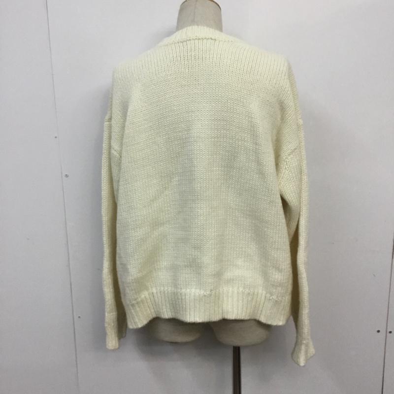 ドンケア DONCARE ニット、セーター 長袖 BULLFIGHT KNIT SWEATER クルーネック M ロゴ、文字 オフホワイト / オフホワイト / メンズ USED 古着 中古 10066818