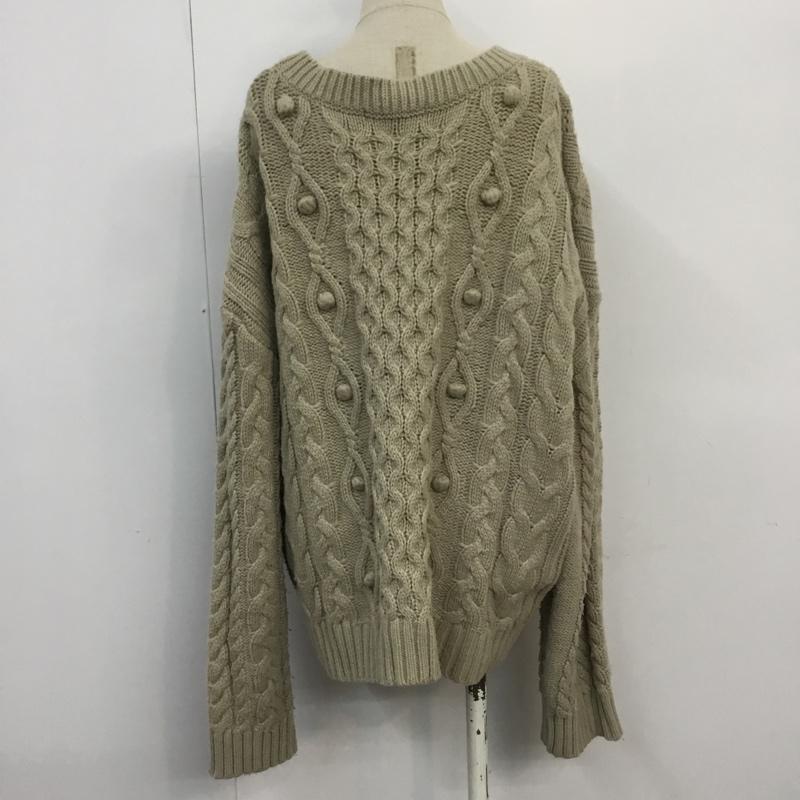 ローリーズファーム LOWRYS FARM ニット、セーター 長袖 L 無地 ベージュ / ベージュ / レディース USED 古着 中古 10066866
