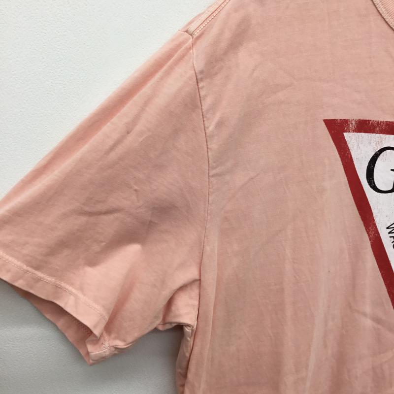 ゲス Guess Tシャツ 半袖 M ロゴ、文字 桃 / ピンク / メンズ USED 古着 中古 10066991