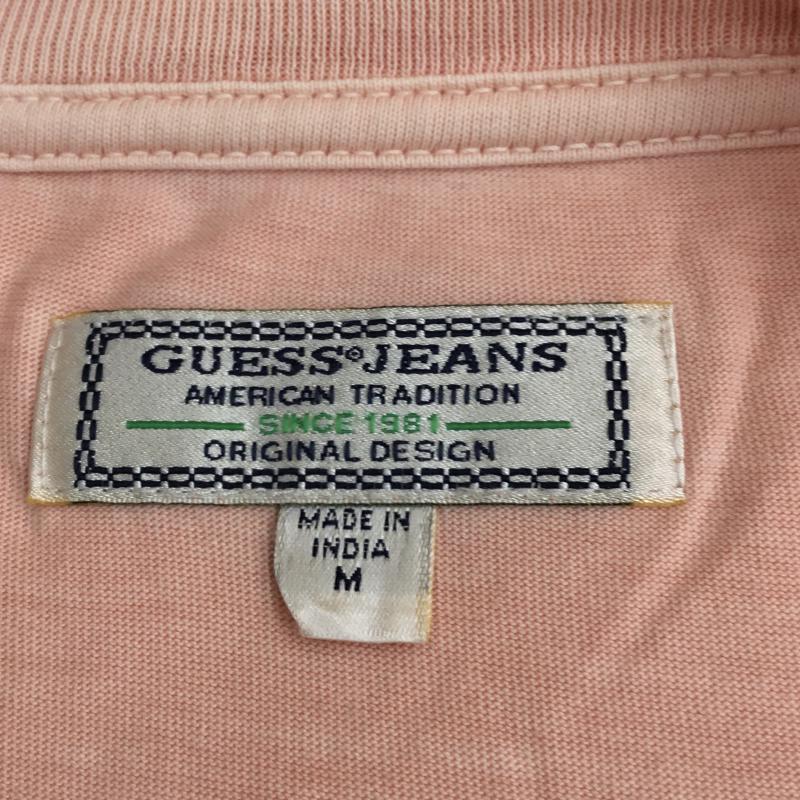 ゲス Guess Tシャツ 半袖 M ロゴ、文字 桃 / ピンク / メンズ USED 古着 中古 10066991