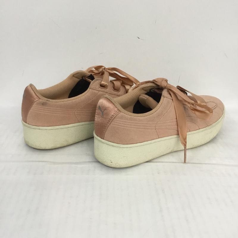 プーマ PUMA スニーカー スニーカー 36641807 Vikky Platform Ribbon 24cm 24.0cm ロゴ、文字 桃 / ピンク / X 白 / ホワイト / レディース USED 古着 中古 10067080