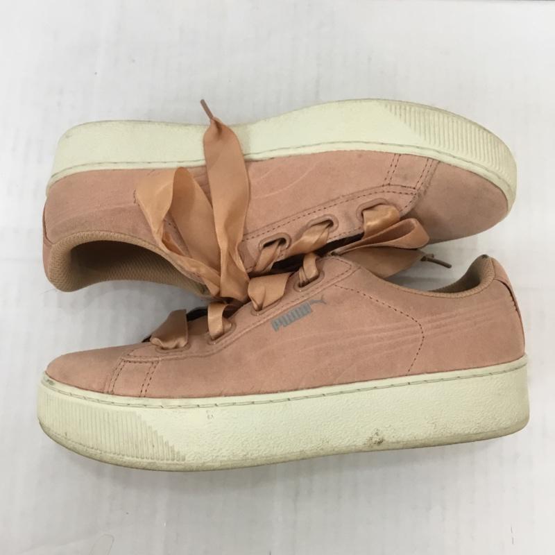 プーマ PUMA スニーカー スニーカー 36641807 Vikky Platform Ribbon 24cm 24.0cm ロゴ、文字 桃 / ピンク / X 白 / ホワイト / レディース USED 古着 中古 10067080