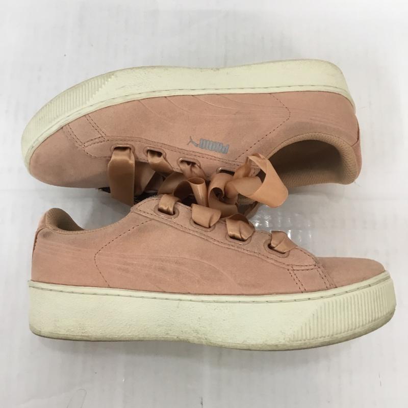 プーマ PUMA スニーカー スニーカー 36641807 Vikky Platform Ribbon 24cm 24.0cm ロゴ、文字 桃 / ピンク / X 白 / ホワイト / レディース USED 古着 中古 10067080