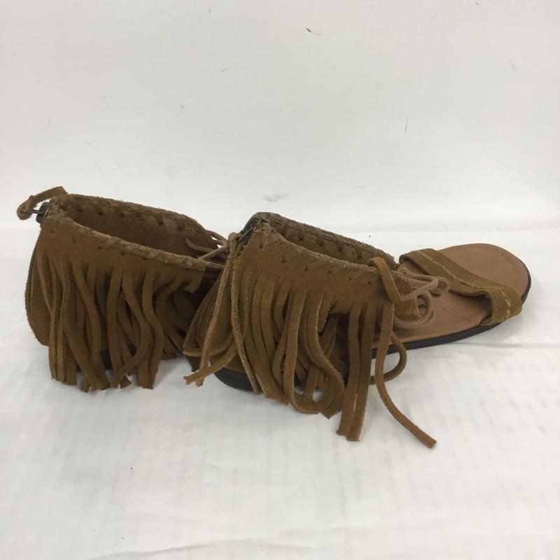 ミネトンカ Minnetonka サンダル サンダル 71351 バックフリンジ HAVANA 7 無地 茶 / ブラウン / レディース USED 古着 中古 10067088