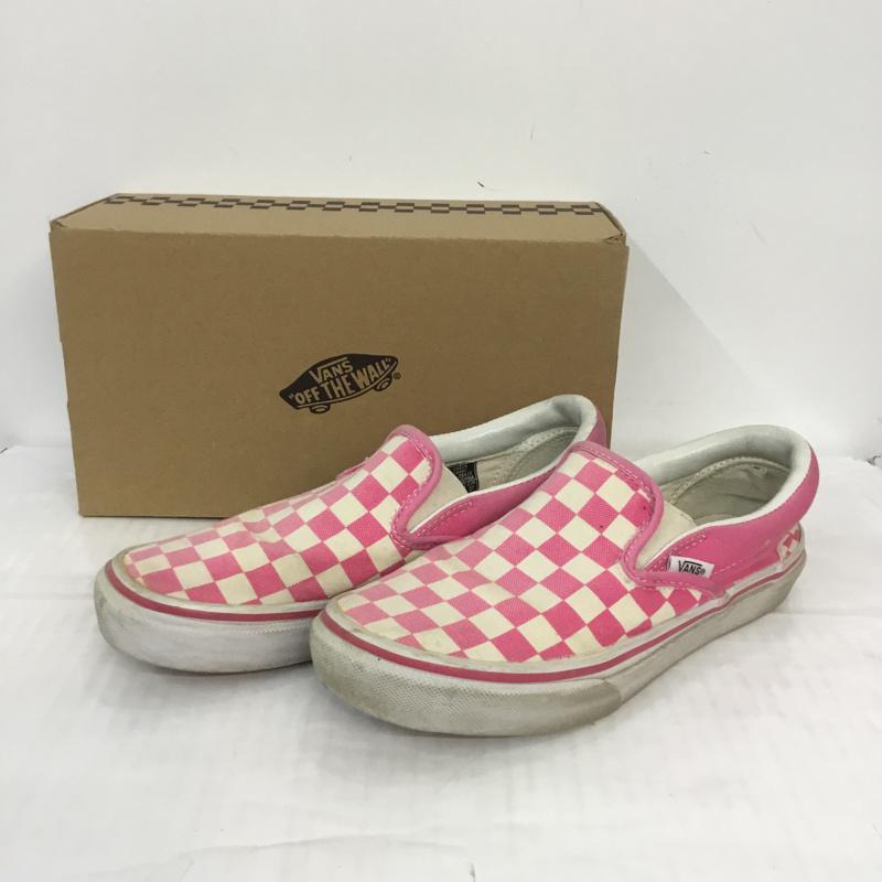 バンズ VANS スリッポン スリッポン V98CLA SLIP ON CHECK スニーカー 23.5cm 箱有 23.5cm チェック 白 / ホワイト / X 桃 / ピンク / レディース USED 古着 中古 10067090