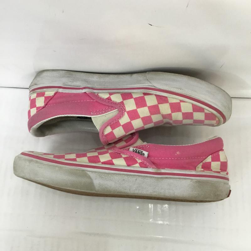 バンズ VANS スリッポン スリッポン V98CLA SLIP ON CHECK スニーカー 23.5cm 箱有 23.5cm チェック 白 / ホワイト / X 桃 / ピンク / レディース USED 古着 中古 10067090