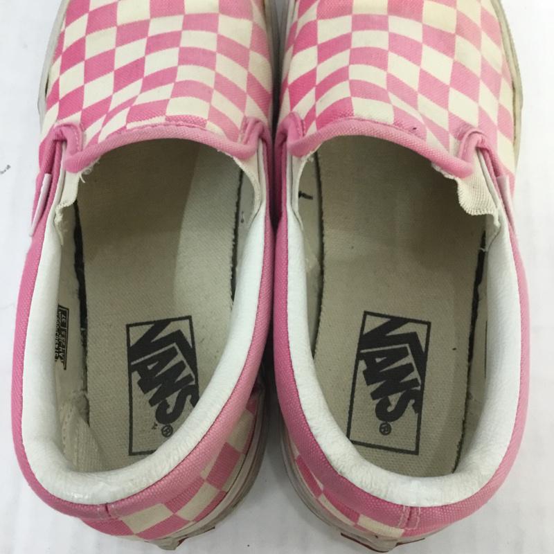 バンズ VANS スリッポン スリッポン V98CLA SLIP ON CHECK スニーカー 23.5cm 箱有 23.5cm チェック 白 / ホワイト / X 桃 / ピンク / レディース USED 古着 中古 10067090