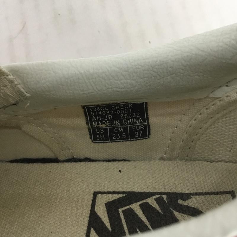 バンズ VANS スリッポン スリッポン V98CLA SLIP ON CHECK スニーカー 23.5cm 箱有 23.5cm チェック 白 / ホワイト / X 桃 / ピンク / レディース USED 古着 中古 10067090