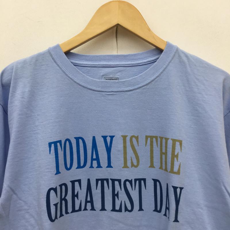 タンタン TANG TANG Tシャツ 長袖 ロングスリーブTEE XL ロゴ、文字 水色 / ライトブルー / メンズ USED 古着 中古 10067135