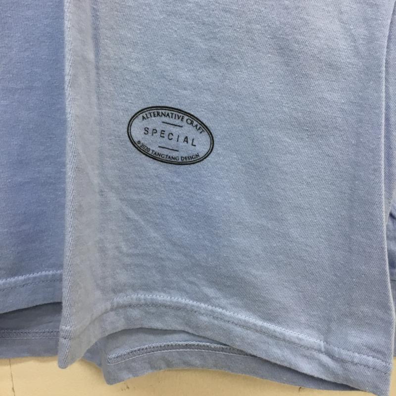 タンタン TANG TANG Tシャツ 長袖 ロングスリーブTEE XL ロゴ、文字 水色 / ライトブルー / メンズ USED 古着 中古 10067135