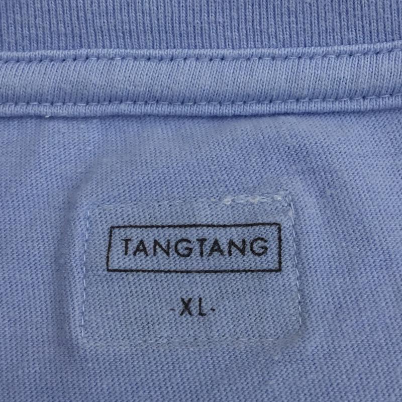 タンタン TANG TANG Tシャツ 長袖 ロングスリーブTEE XL ロゴ、文字 水色 / ライトブルー / メンズ USED 古着 中古 10067135