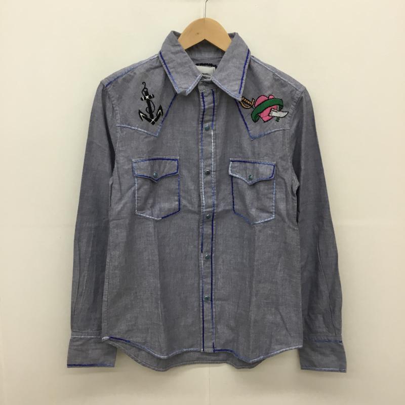 アコースティック ACOUSTIC シャツ、ブラウス 長袖 S 刺繍 青 / ブルー / メンズ USED 古着 中古 10067140